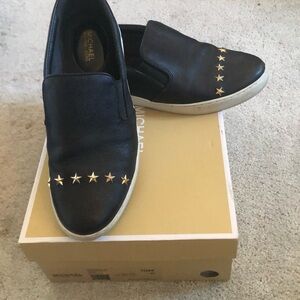 Michael Kors Black shoes with gold stud stars size 10